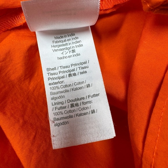 J.Crew Tiered Pink Embroidered Ruffle Sleeve 100% Cotton Orange Mini Dress Large - Picture 16 of 16